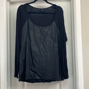 Mossimo Black Pleather Front Shirt XXL